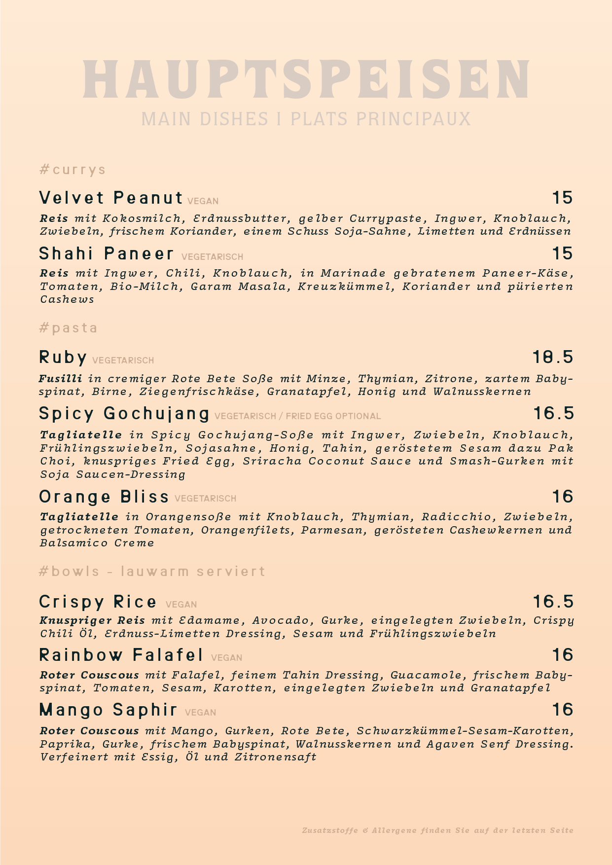 menu