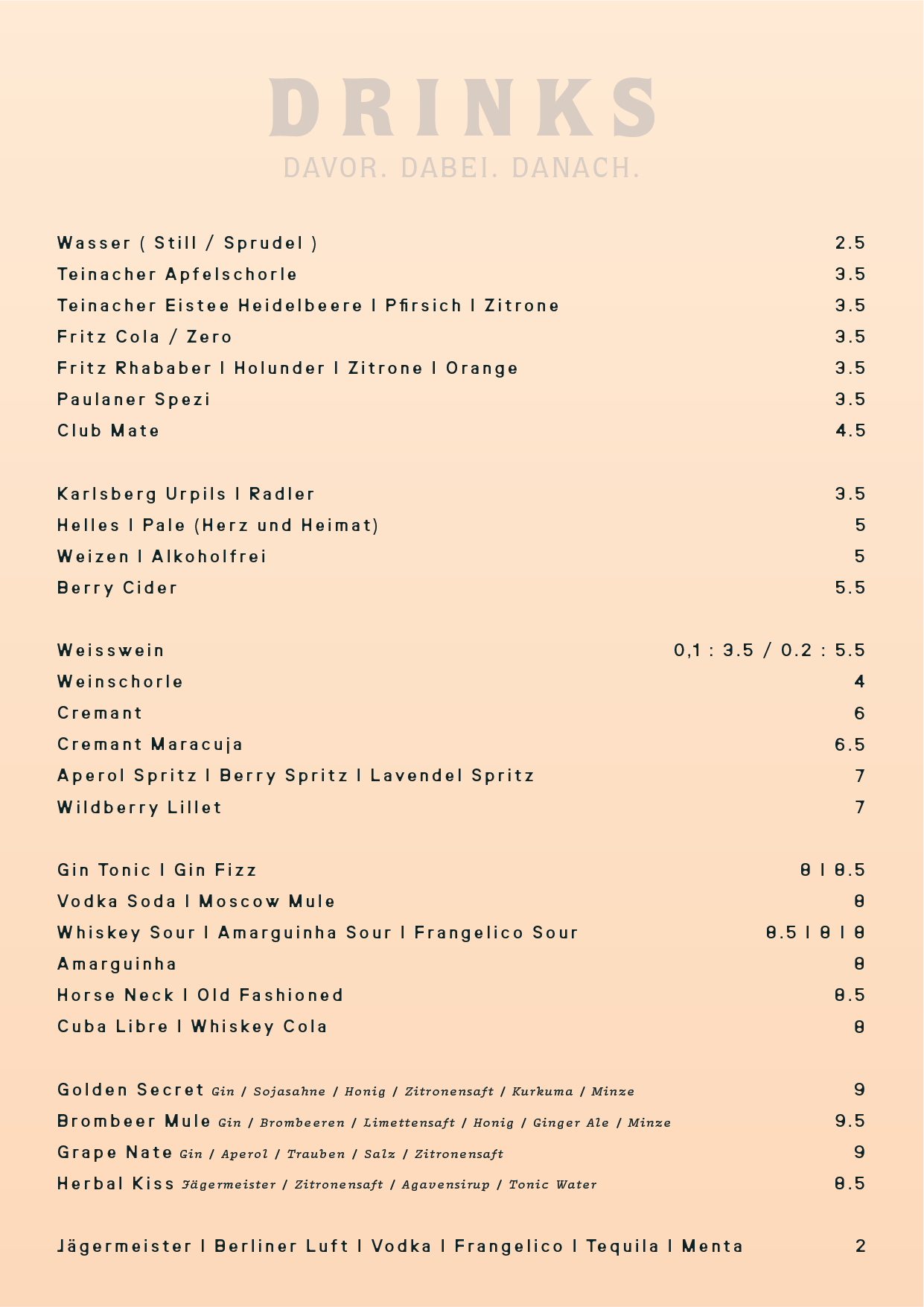 menu